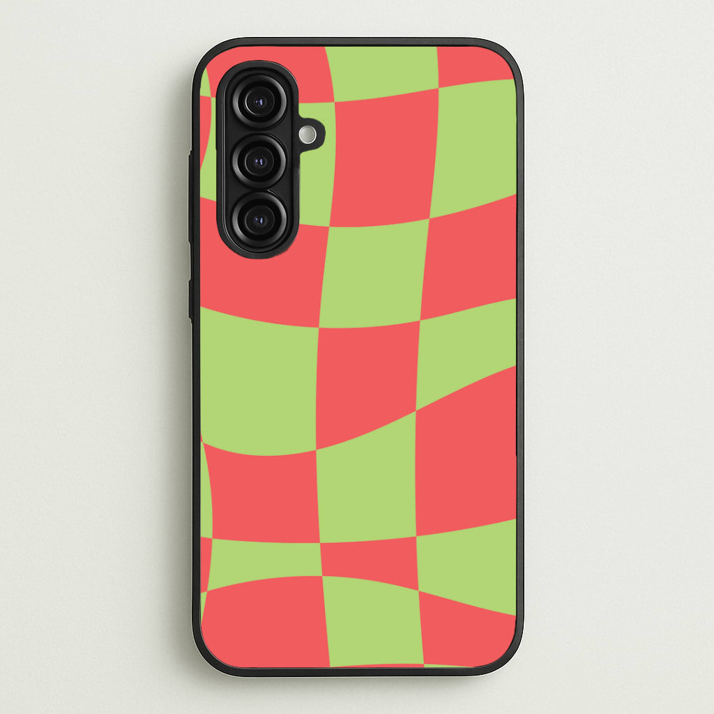 Abstract Red And Green Christmas Pattern Galaxy A16 Case