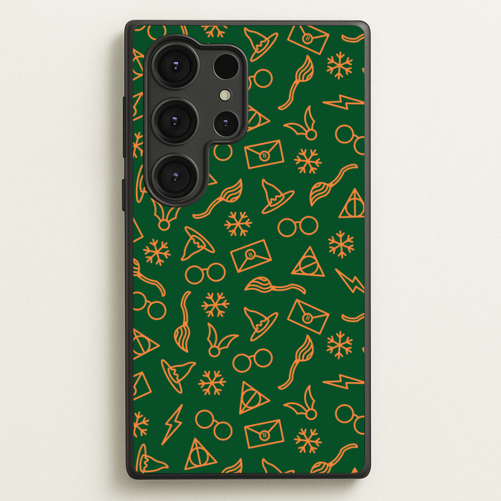 Christmas Wizard Icons Pattern Galaxy S25 Ultra Case