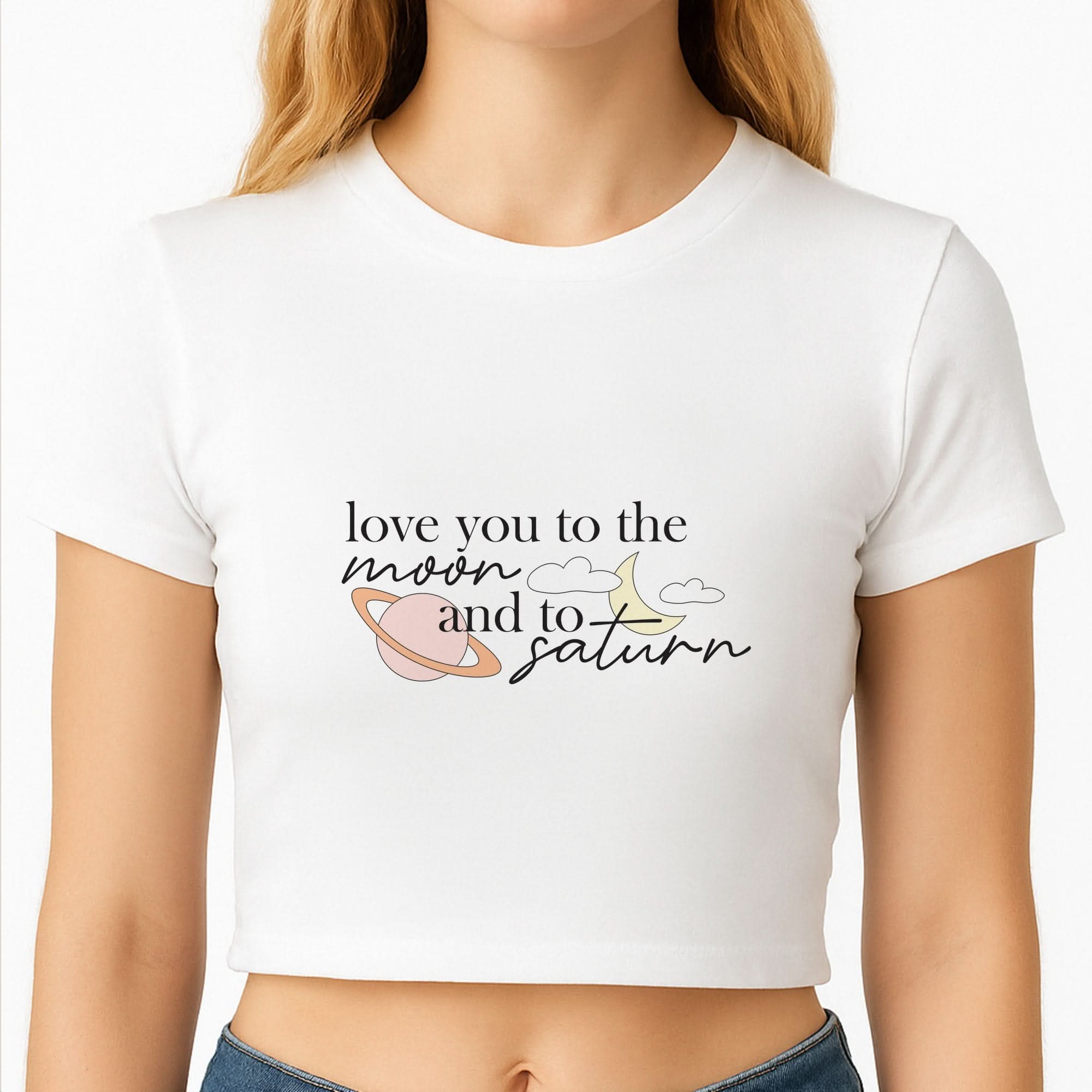 Love You To The Moon And Saturn Crop Top