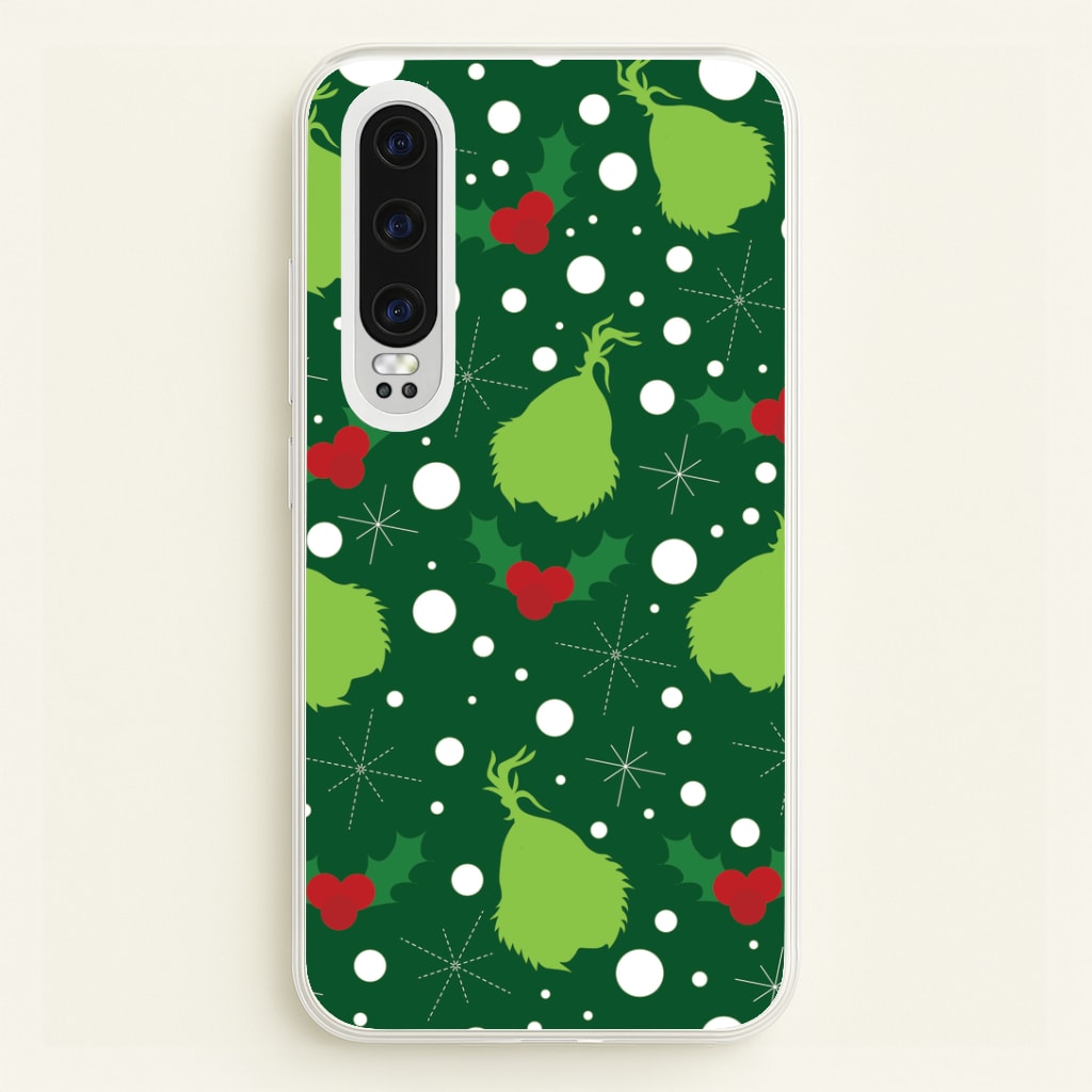 Green Creature Christmas Pattern Huawei P30 Case