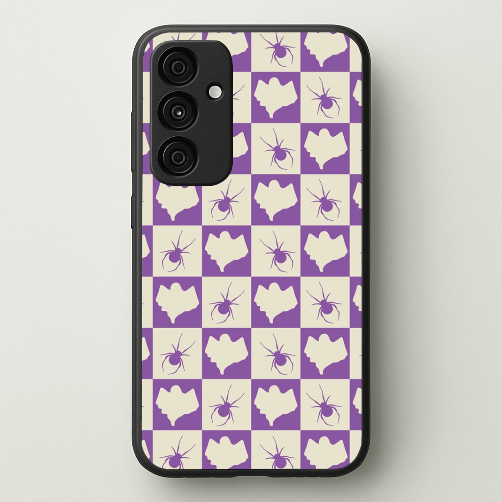 Spiders And Ghosts Checkered Pattern I Galaxy A35 Case