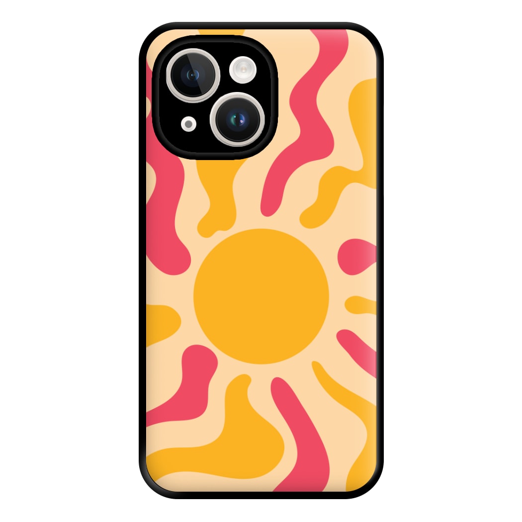 Yellow And Pink Abstract Sun iPhone 14 Plus Case