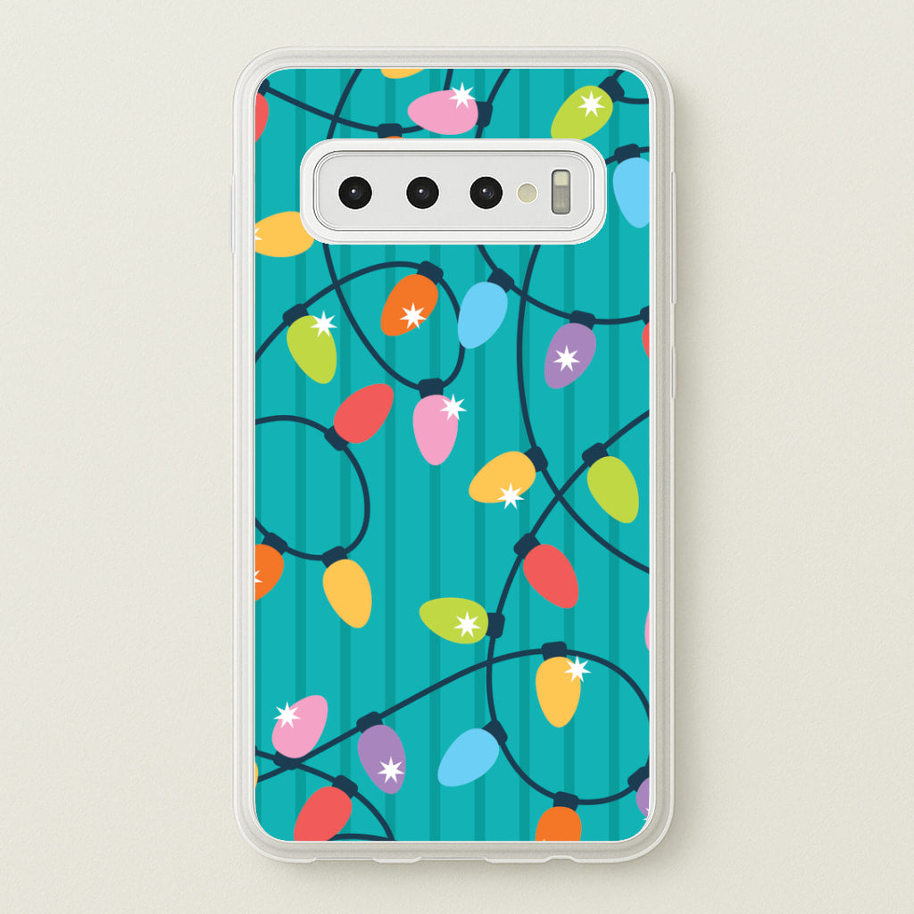 Funky Christmas Lights Pattern Galaxy S10 Plus Case