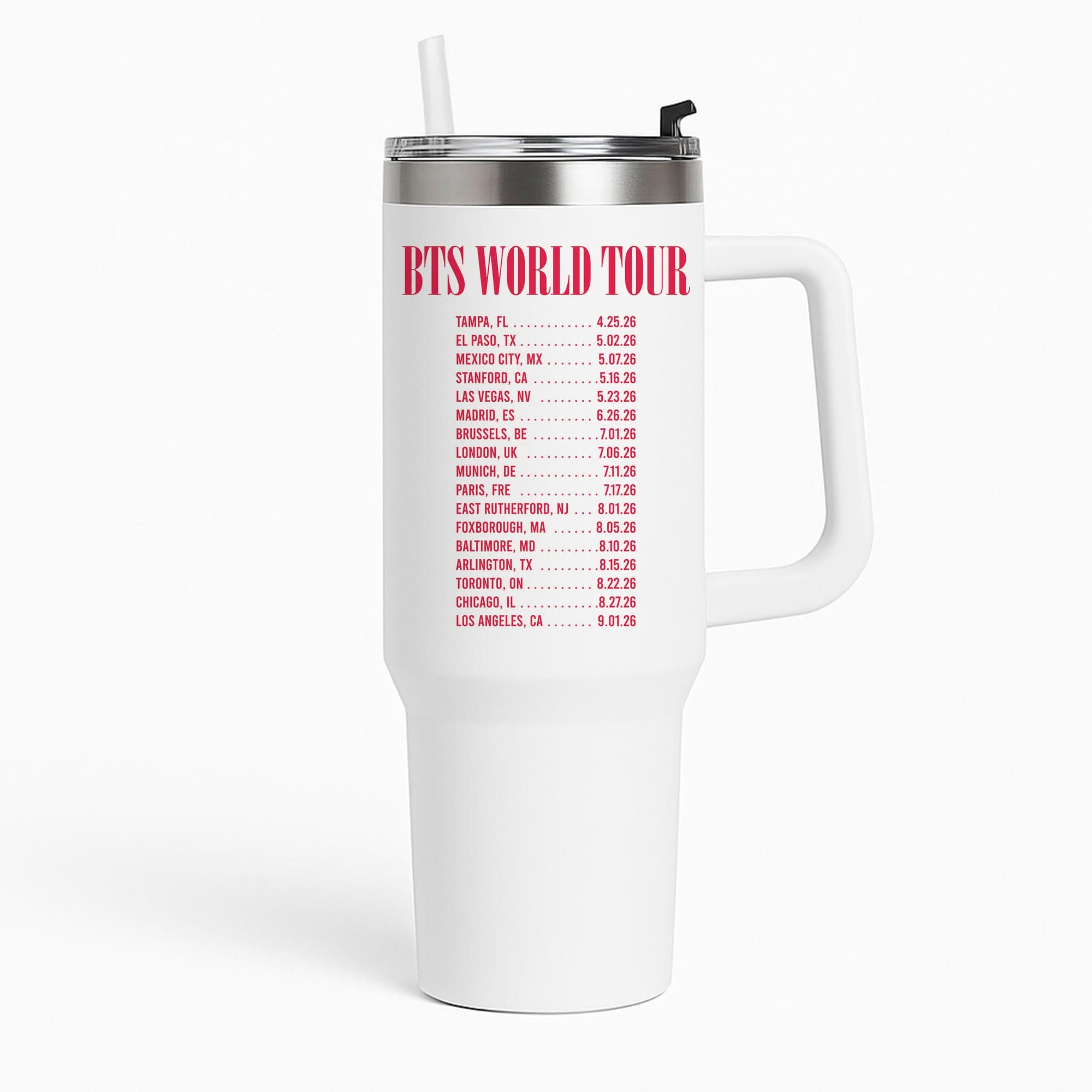 K-Pop Band World Tour List 2026 Tumbler