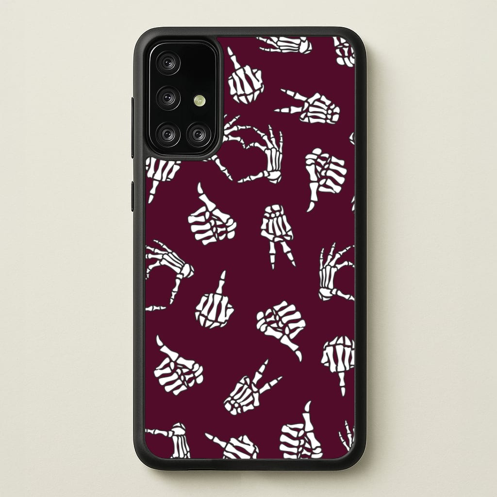 Skeleton Hands Pattern Galaxy A71 Case