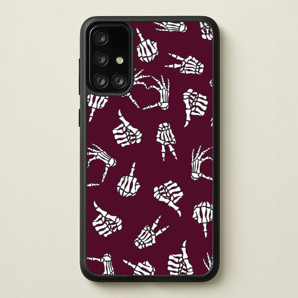 Skeleton Hands Pattern Galaxy A71 Case