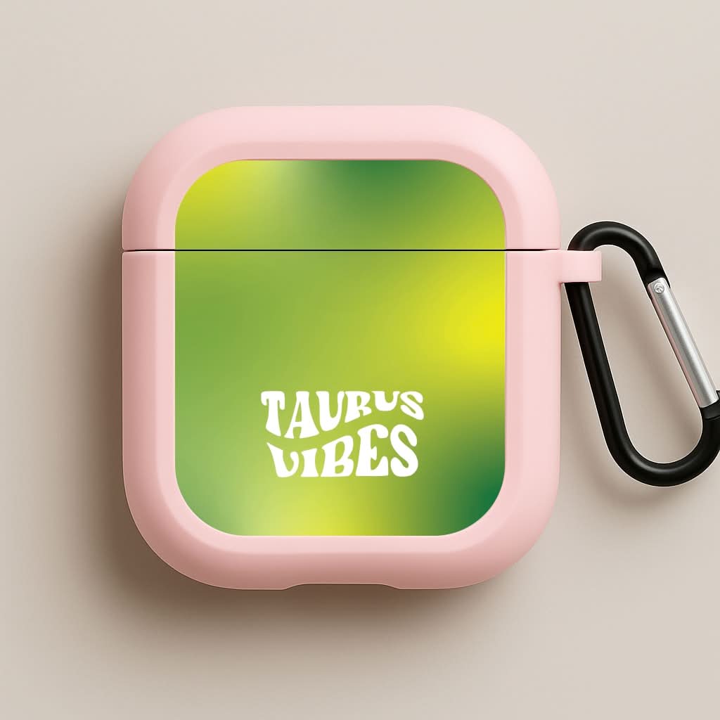 Taurus Vibes Gradient Zodiac Pink AirPods Case