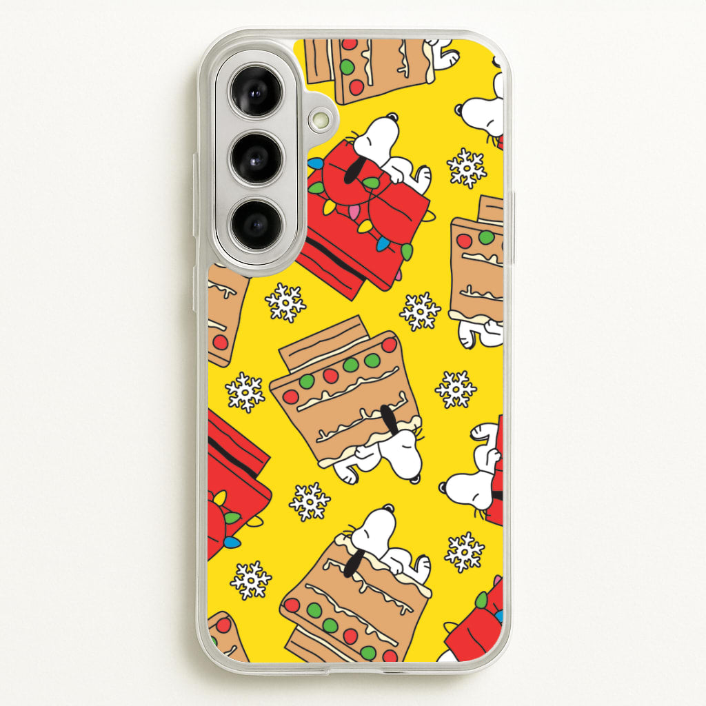 Cartoon Beagle Fairylights And Gingerbead Pattern Galaxy A56 Case