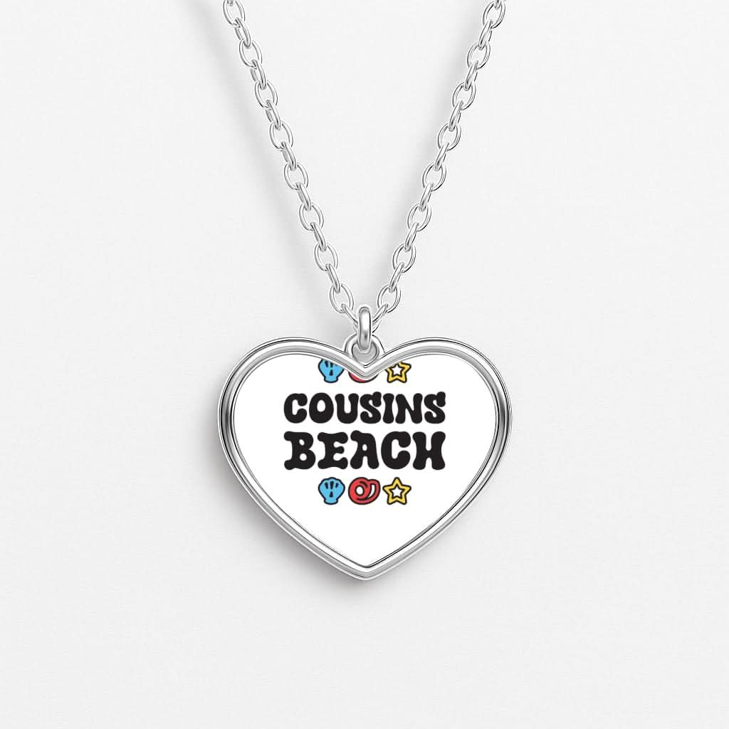 Cartoon Cousins Beach Heart Necklace