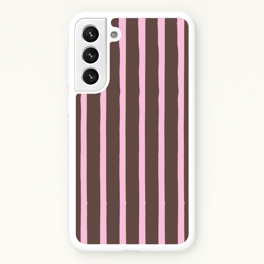 Chocolate & Strawberry Stripes Galaxy S21 Case