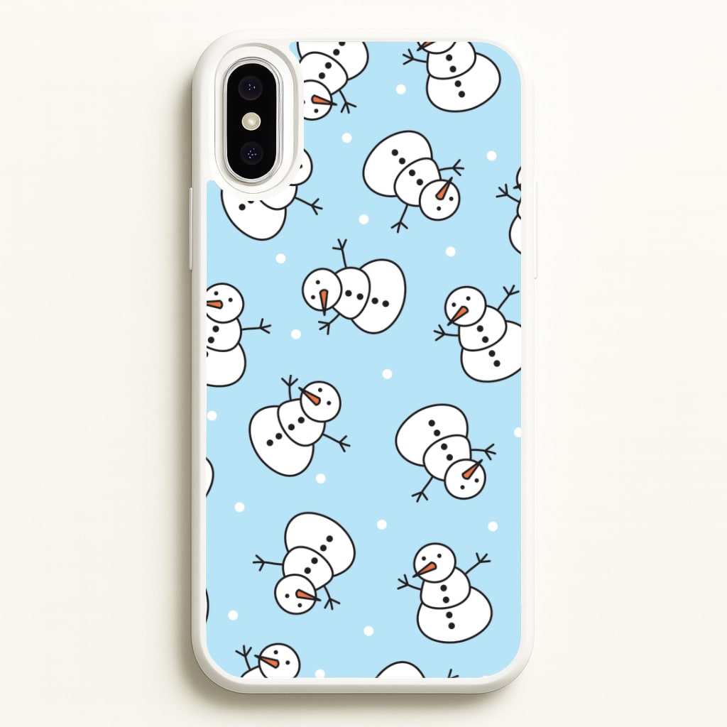 Cartoon Snowmen Pattern iPhone XS Max Case