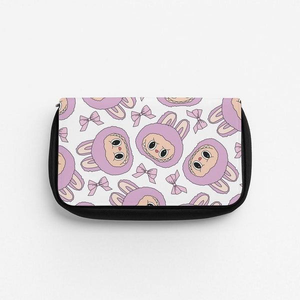 Cute Purple Monster And Bows Pattern Pencil Case