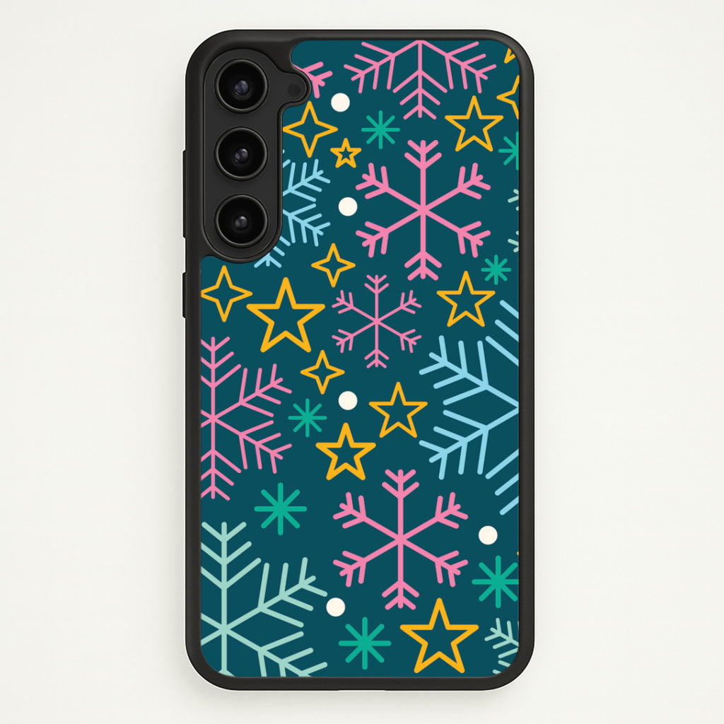 Colourful Christmas Symbols Pattern Galaxy S23 Plus Case