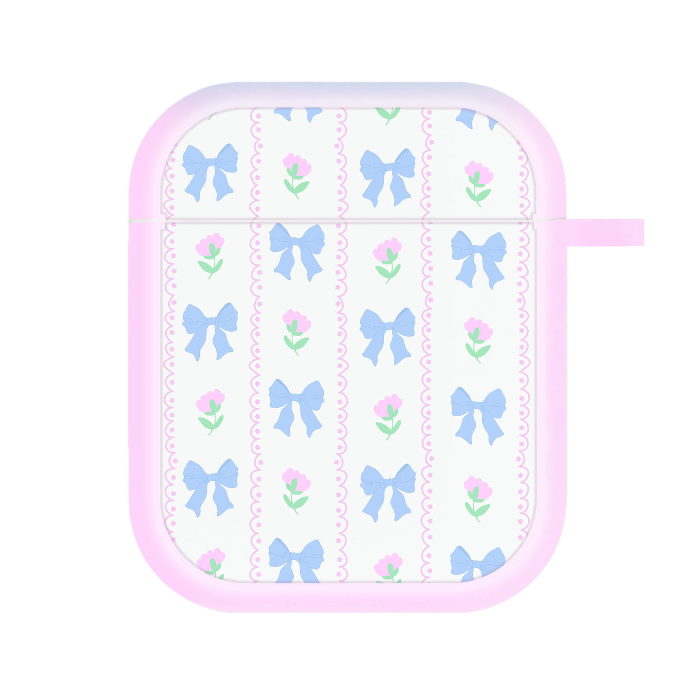 Pink Bows Pattern - Clean Girl Aesthetic AirPods Case