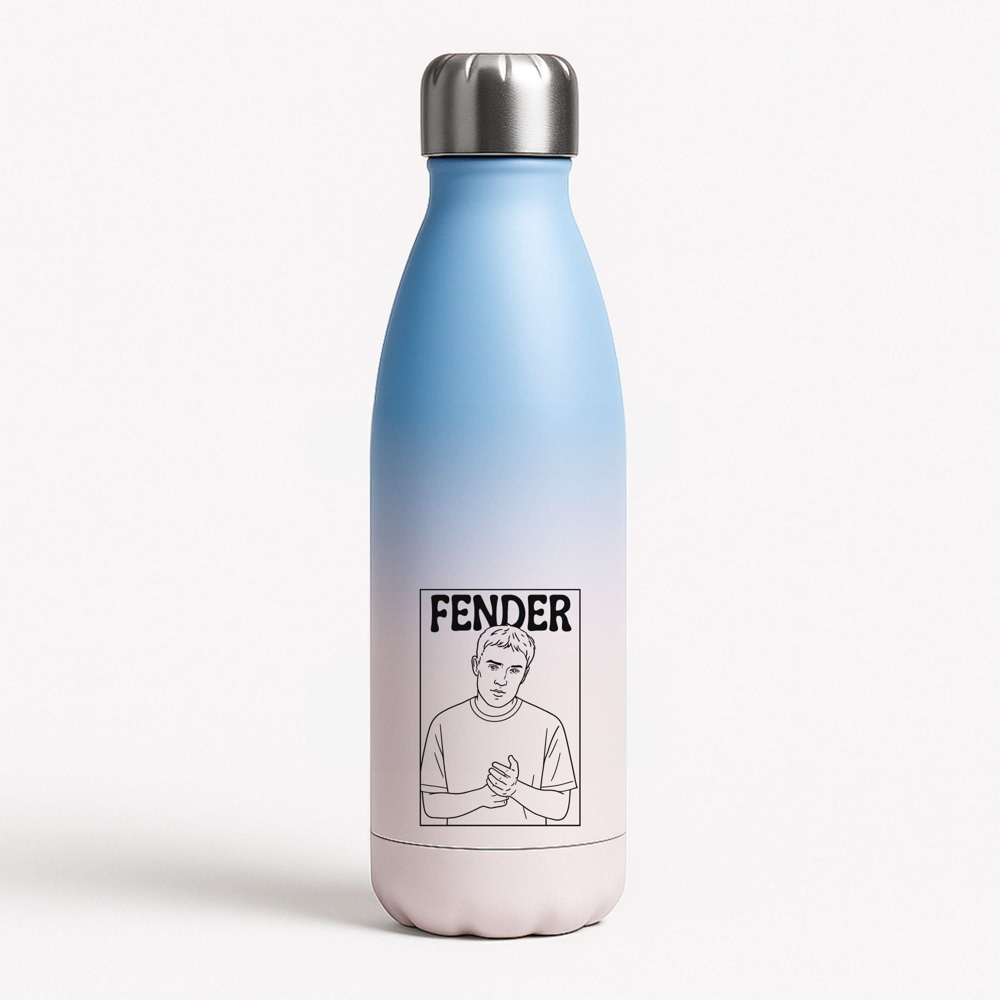 Fender Outline Blue Water Bottle