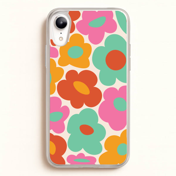 Abstract Trippy Retro Flowers iPhone XR Case