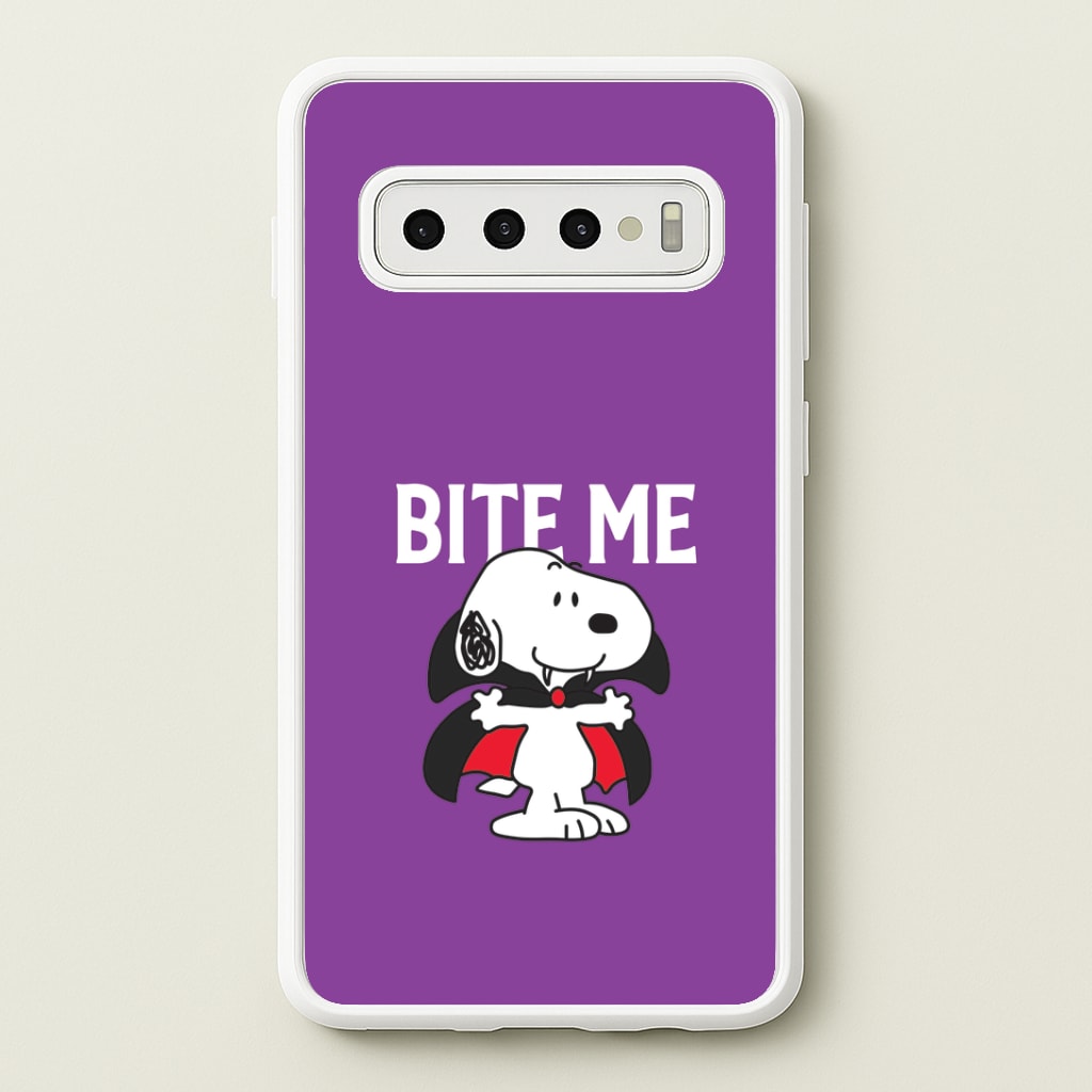 Bite Me Cartoon Beagle Galaxy S10 Case
