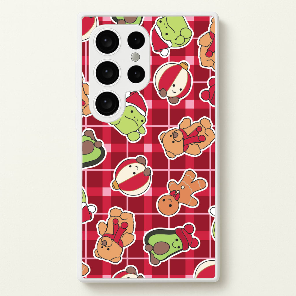 Christmas Plushies Tartan Pattern Galaxy S24 Ultra Case