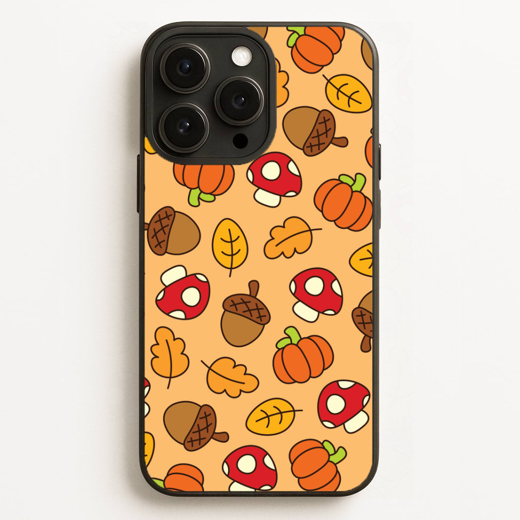 Cartoon Autumn Icons Pattern iPhone 16 Pro Case