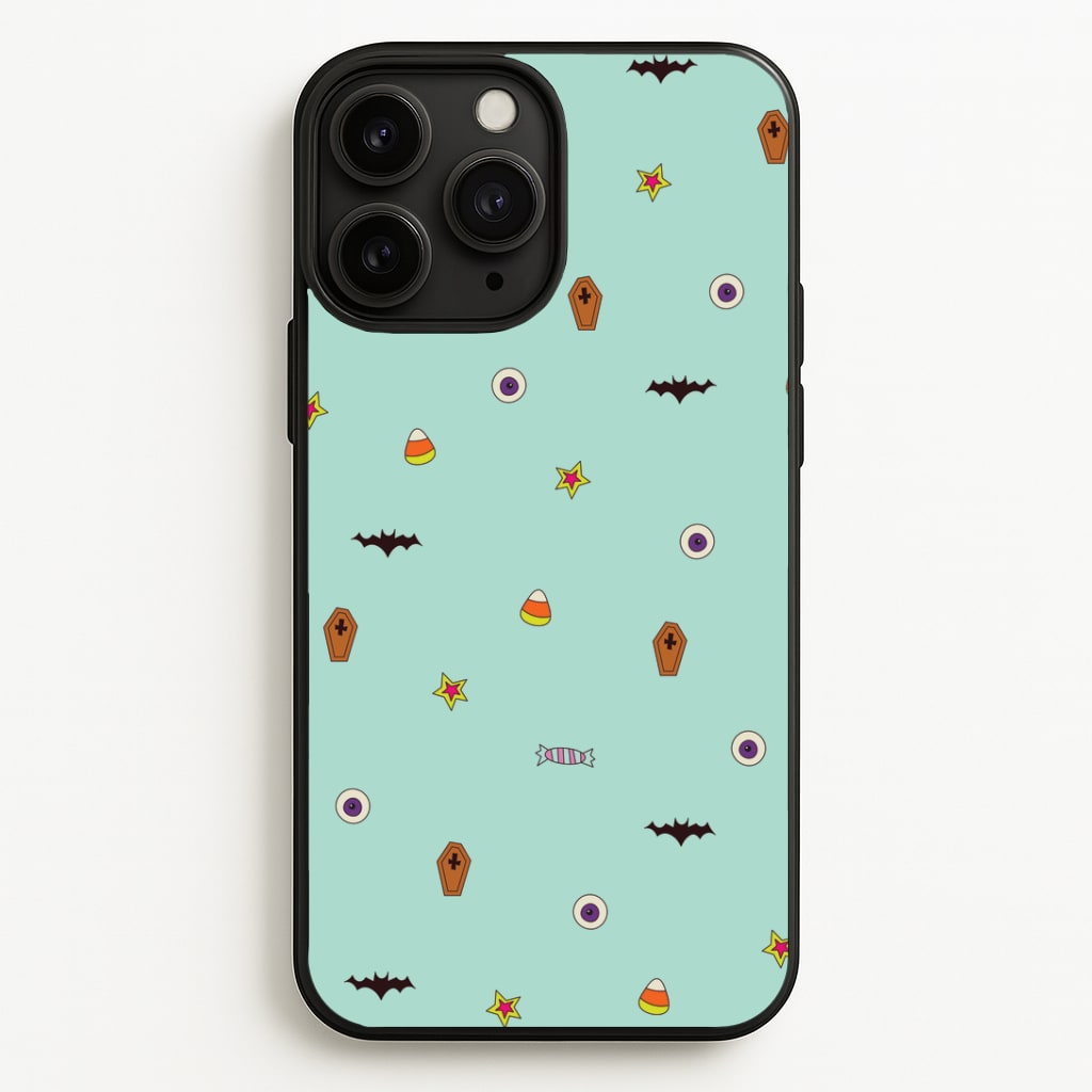 Minature Halloween Cartoons Pattern iPhone 11 Pro Case