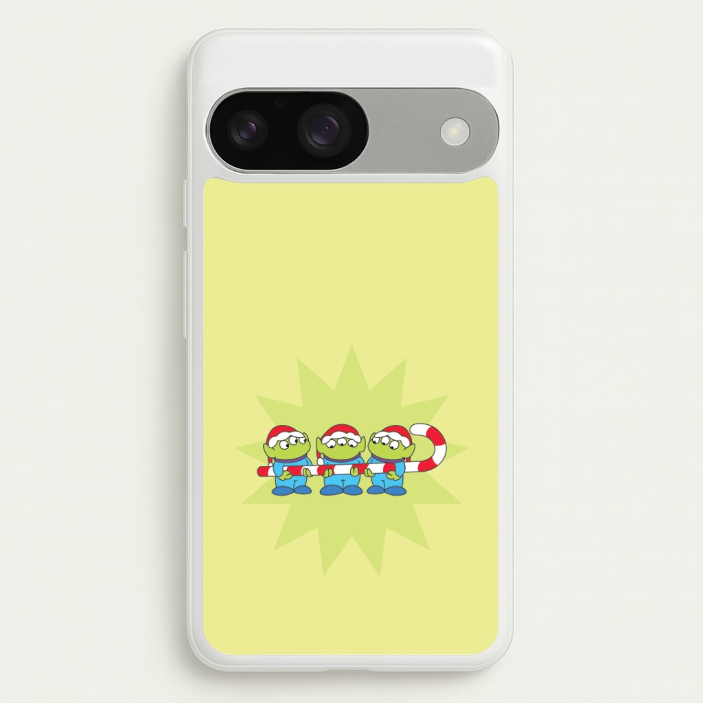 Cute Green Aliens Candycane Google Pixel 9 / 9 Pro Case