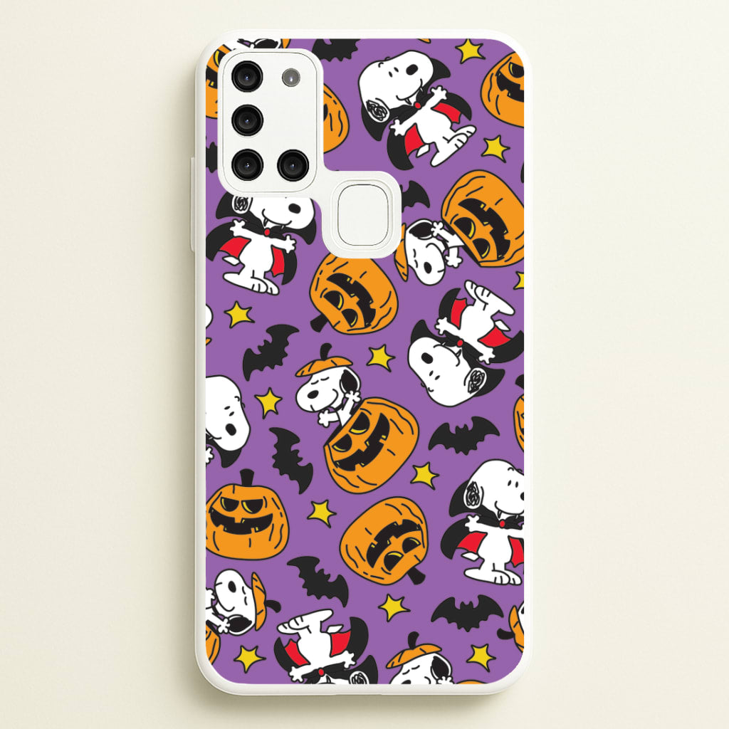 Cartoon Beagle Halloween Pattern Galaxy A21s Case