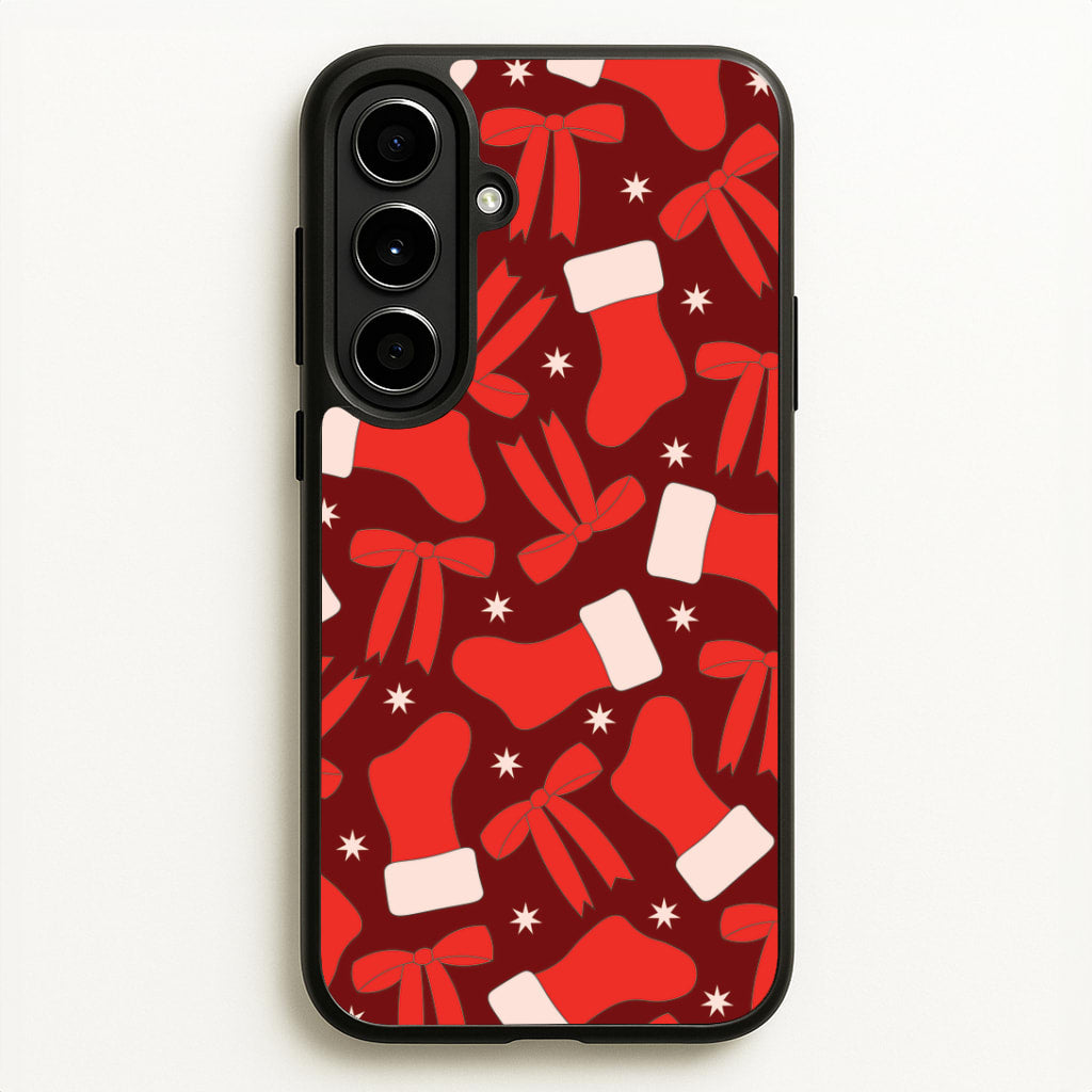 Stockings And Bows Pattern Galaxy A56 Case