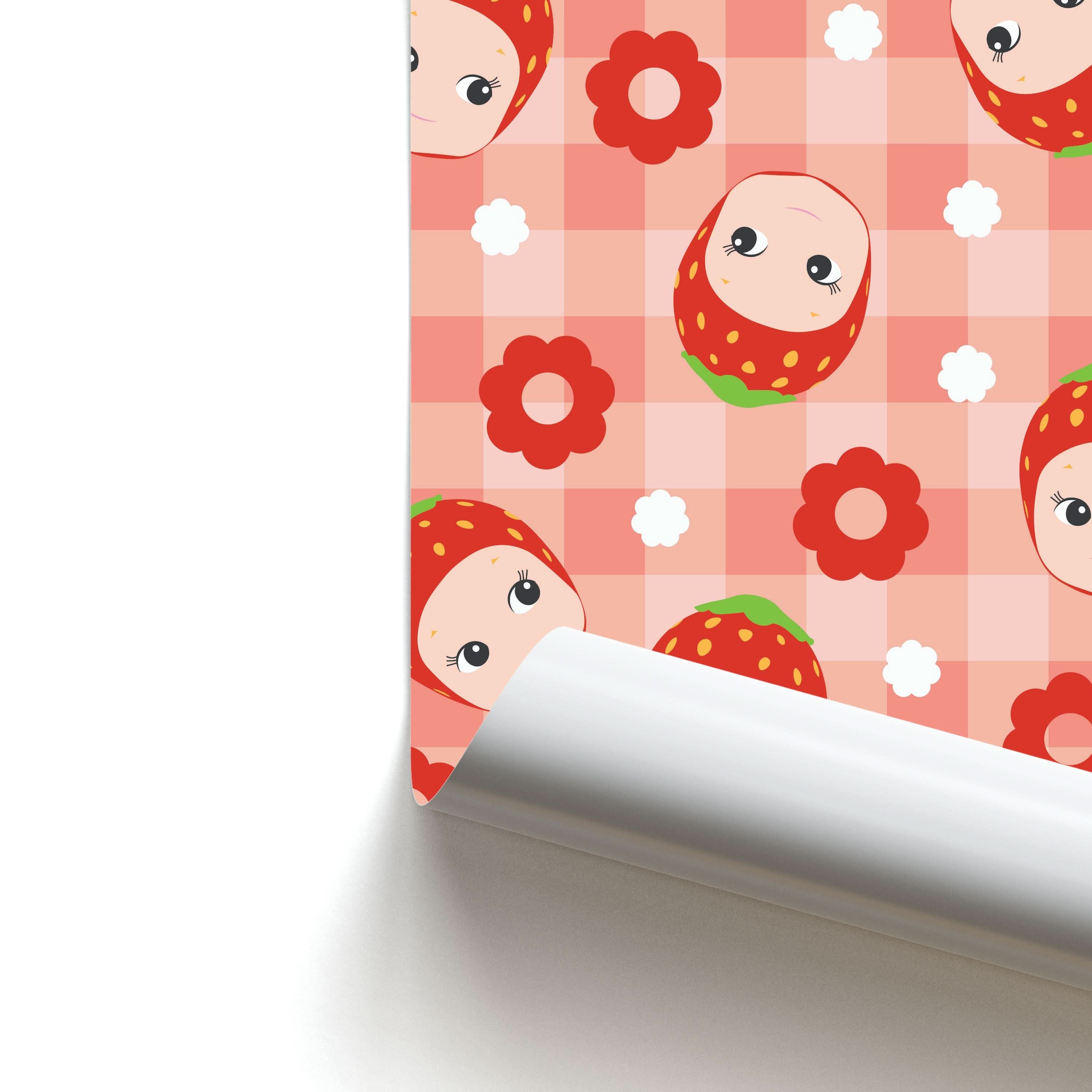 Strawberry Angel Pattern Poster