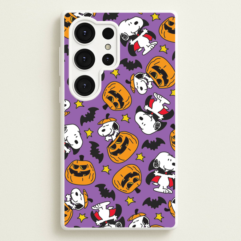 Cartoon Beagle Halloween Pattern Galaxy S25 Ultra Case