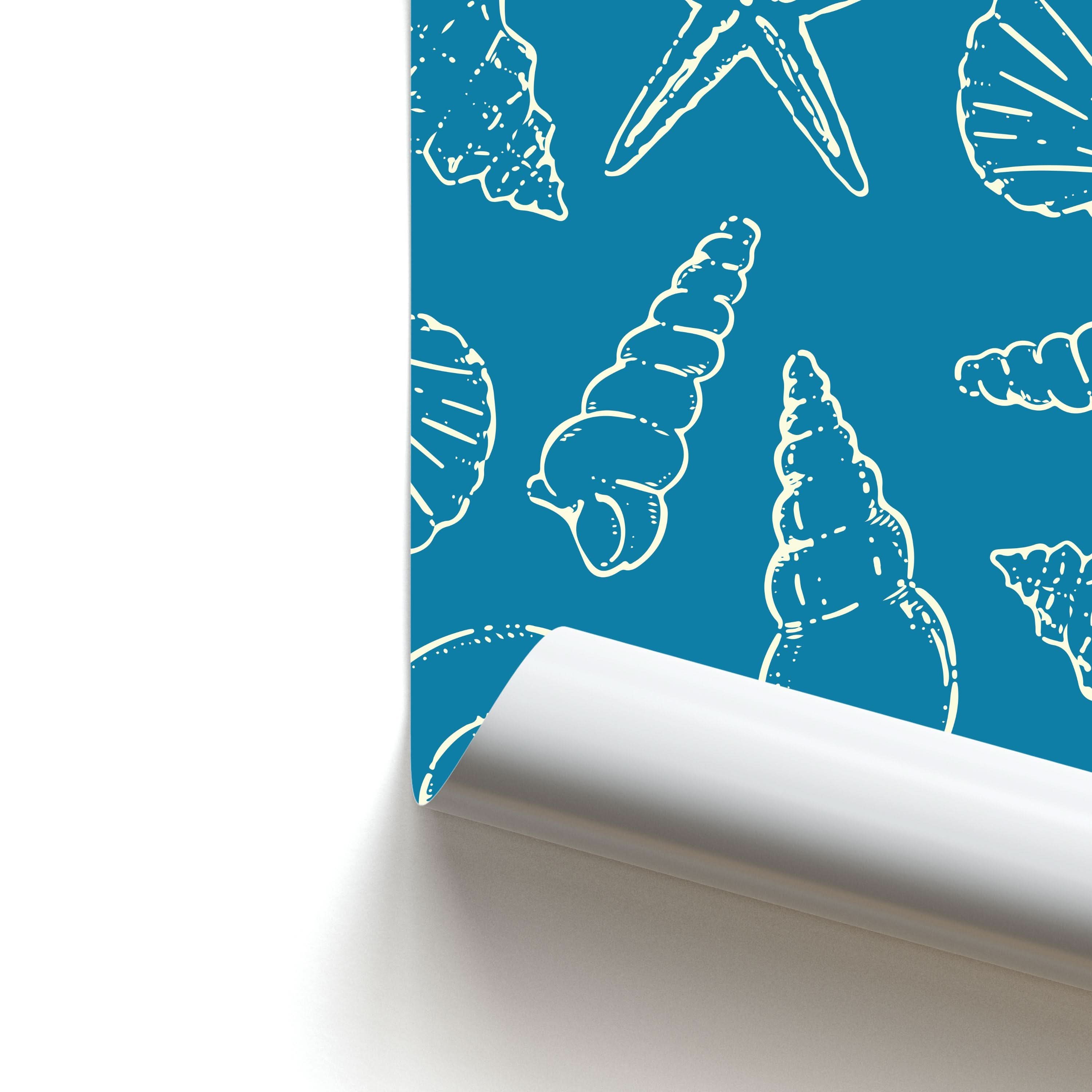 Sketched Shells Pattern Poster