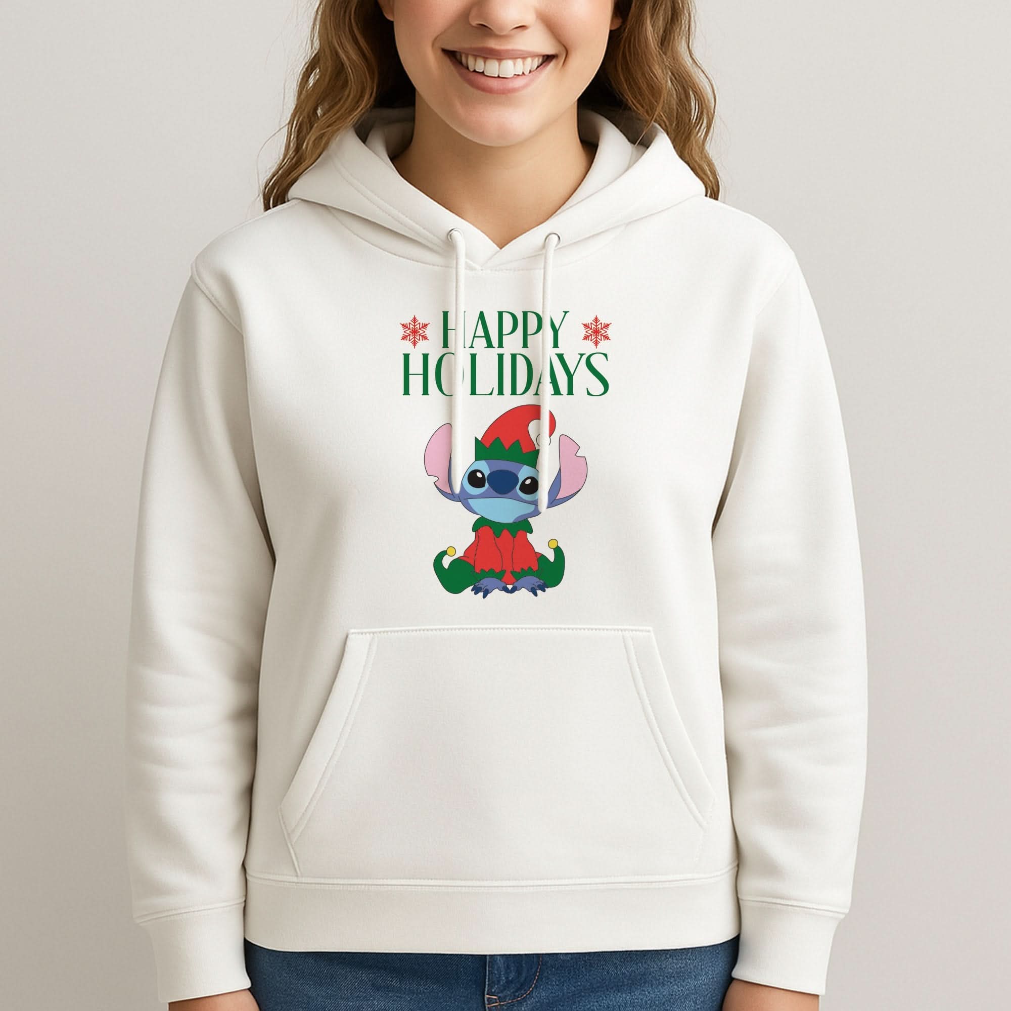 Cute Blue Alien Elf Womans Hooded Sweatshirt