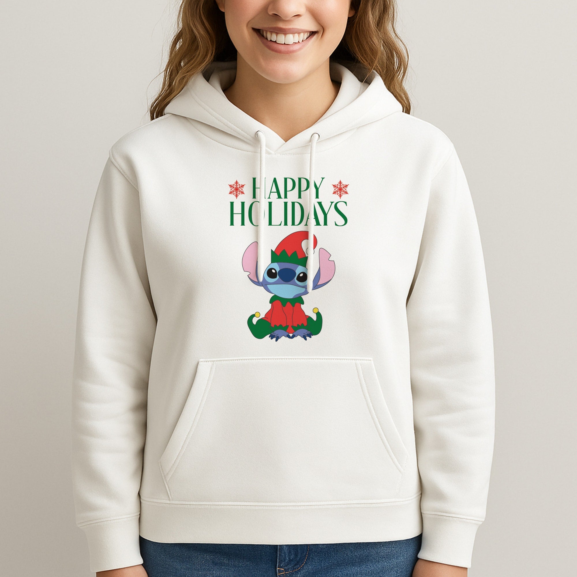 Cute Blue Alien Elf Womans Hooded Sweatshirt