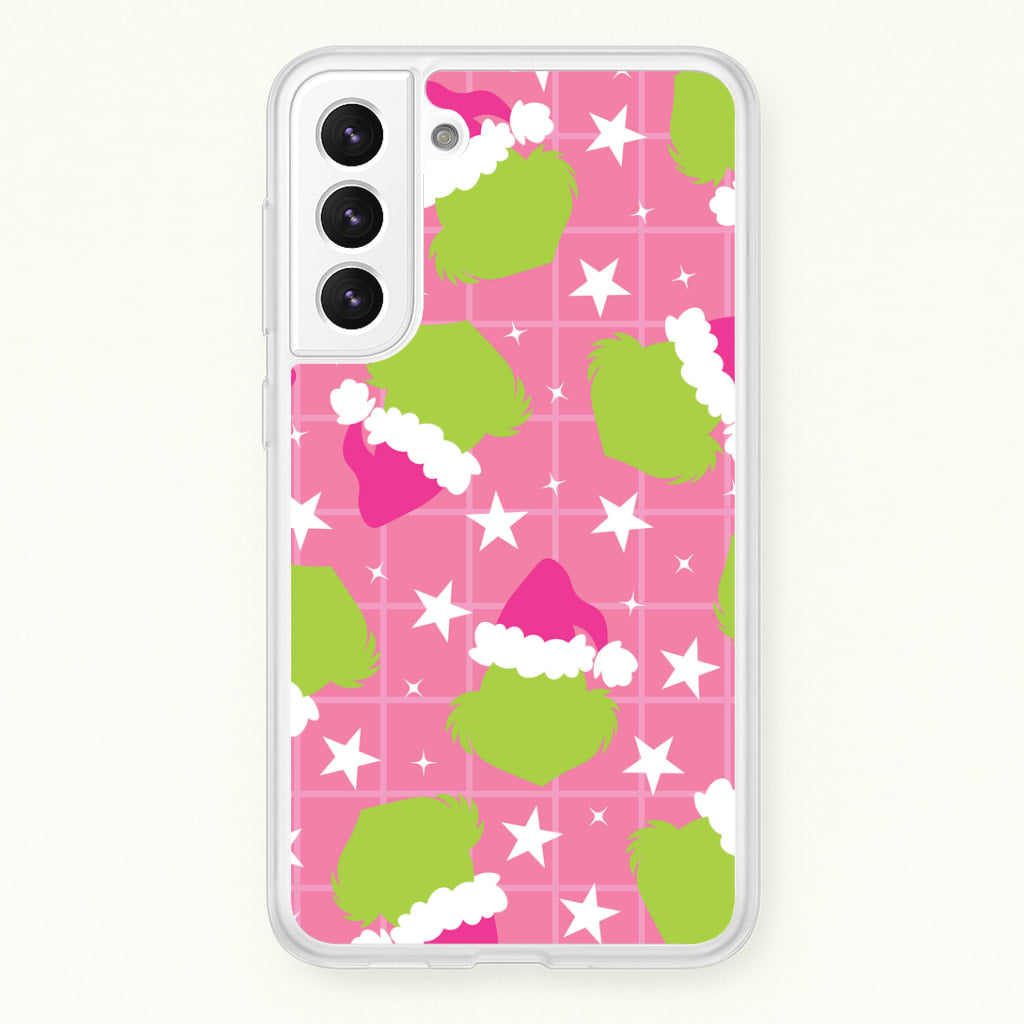 Pink Green Creature Xmas Pattern Galaxy S22 Plus Case