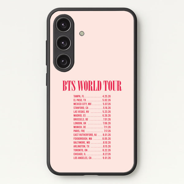 K-Pop Band World Tour List 2026 Galaxy S25 Case