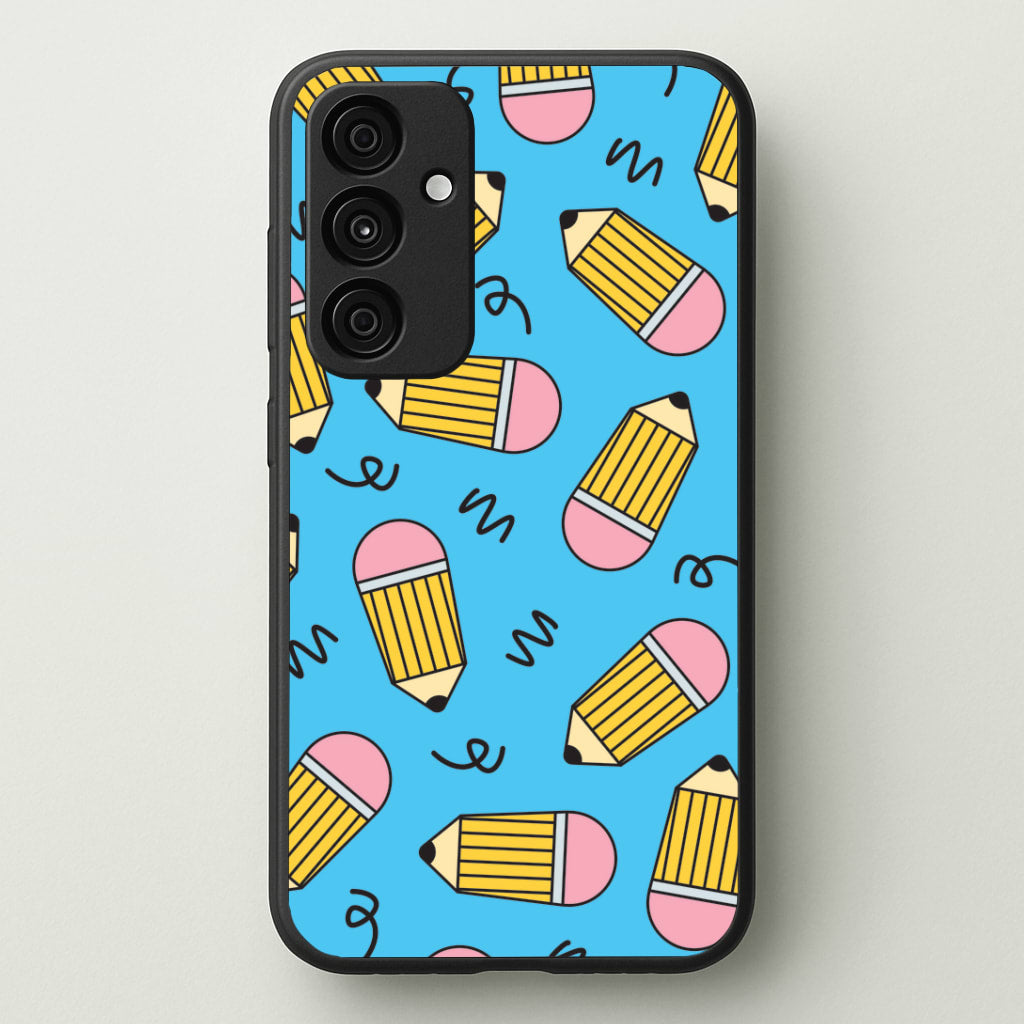 Pencils And Scribbles Pattern Galaxy A55 Case