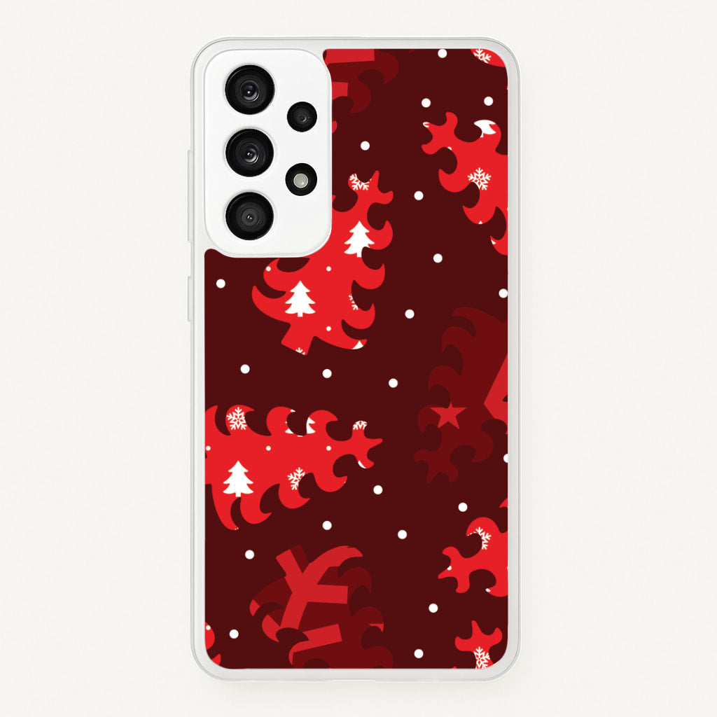 Wrapping Paper Christmas Tree Pattern Galaxy A53 Case