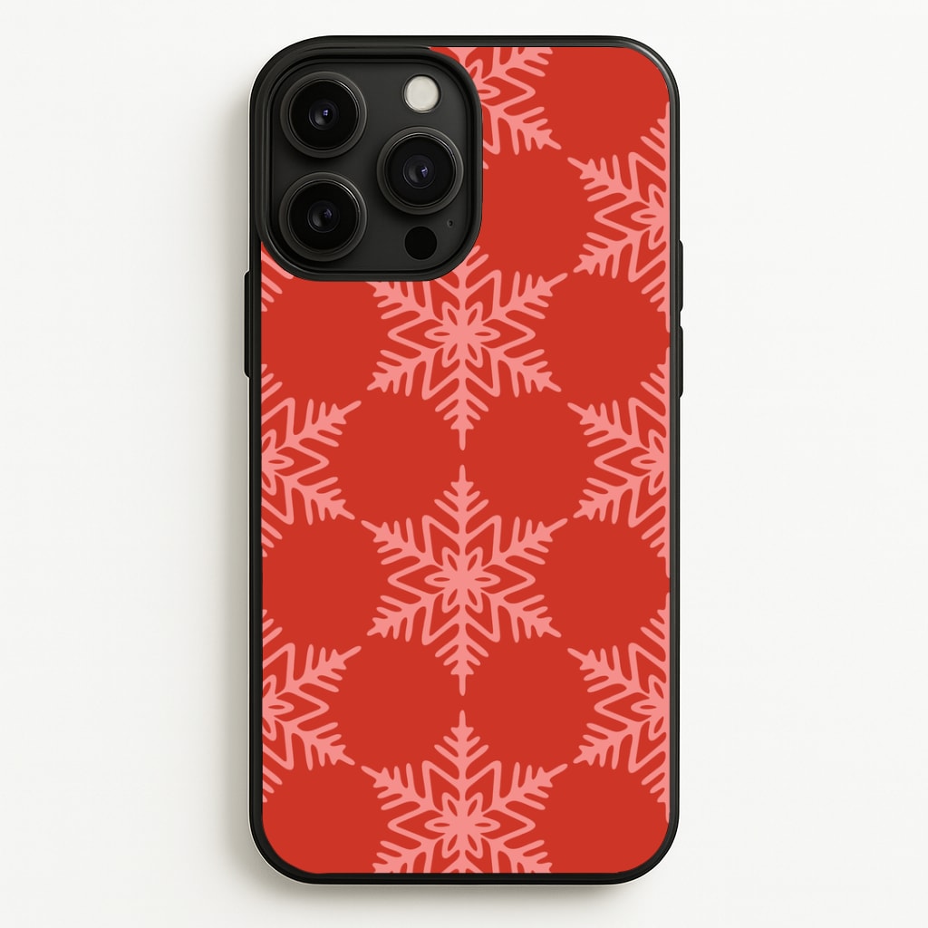 Red Giant Snowflakes Christmas Pattern iPhone 13 Pro Max Case