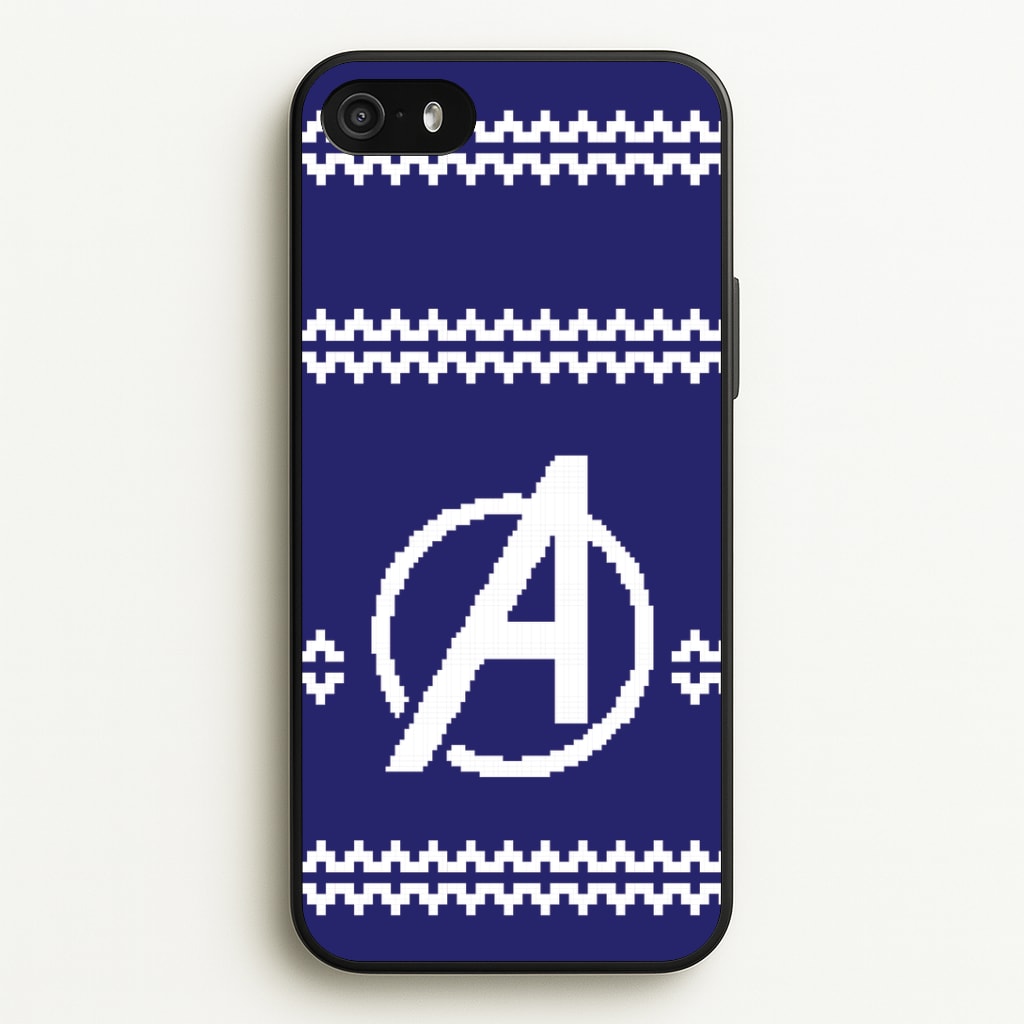 Superhero Team Blue Christmas Jumper iPhone 5 / 5s / SE 2016 Case