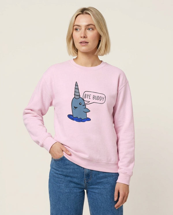 Bye Buddy - Elf Sweatshirt — Pink Front, worn