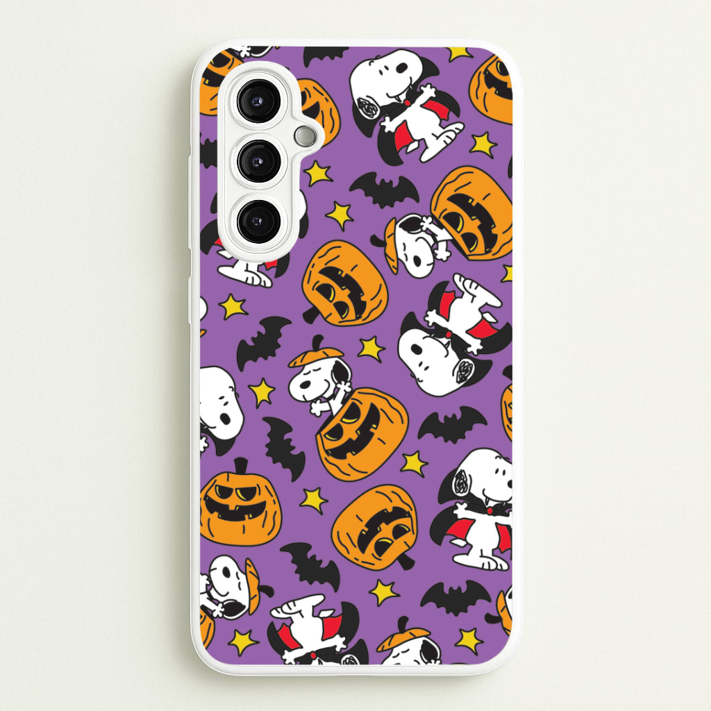 Cartoon Beagle Halloween Pattern Galaxy A14 Case