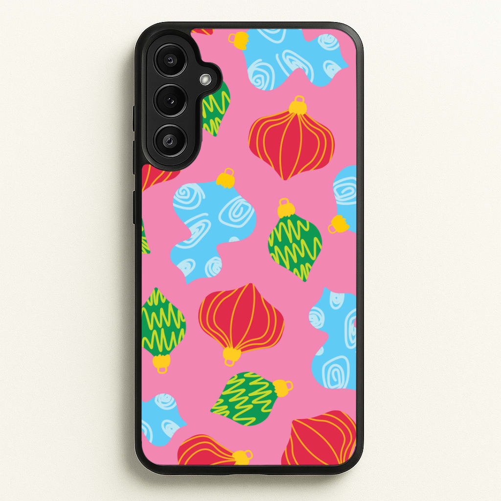 Abstract Christmas Baubles Pattern Galaxy A36 Case