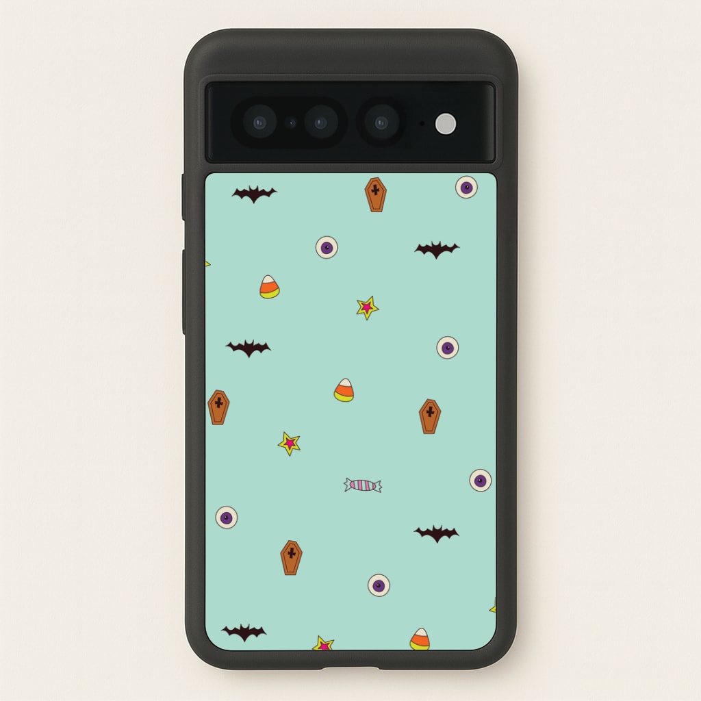 Minature Halloween Cartoons Pattern Google Pixel 7 Pro Case