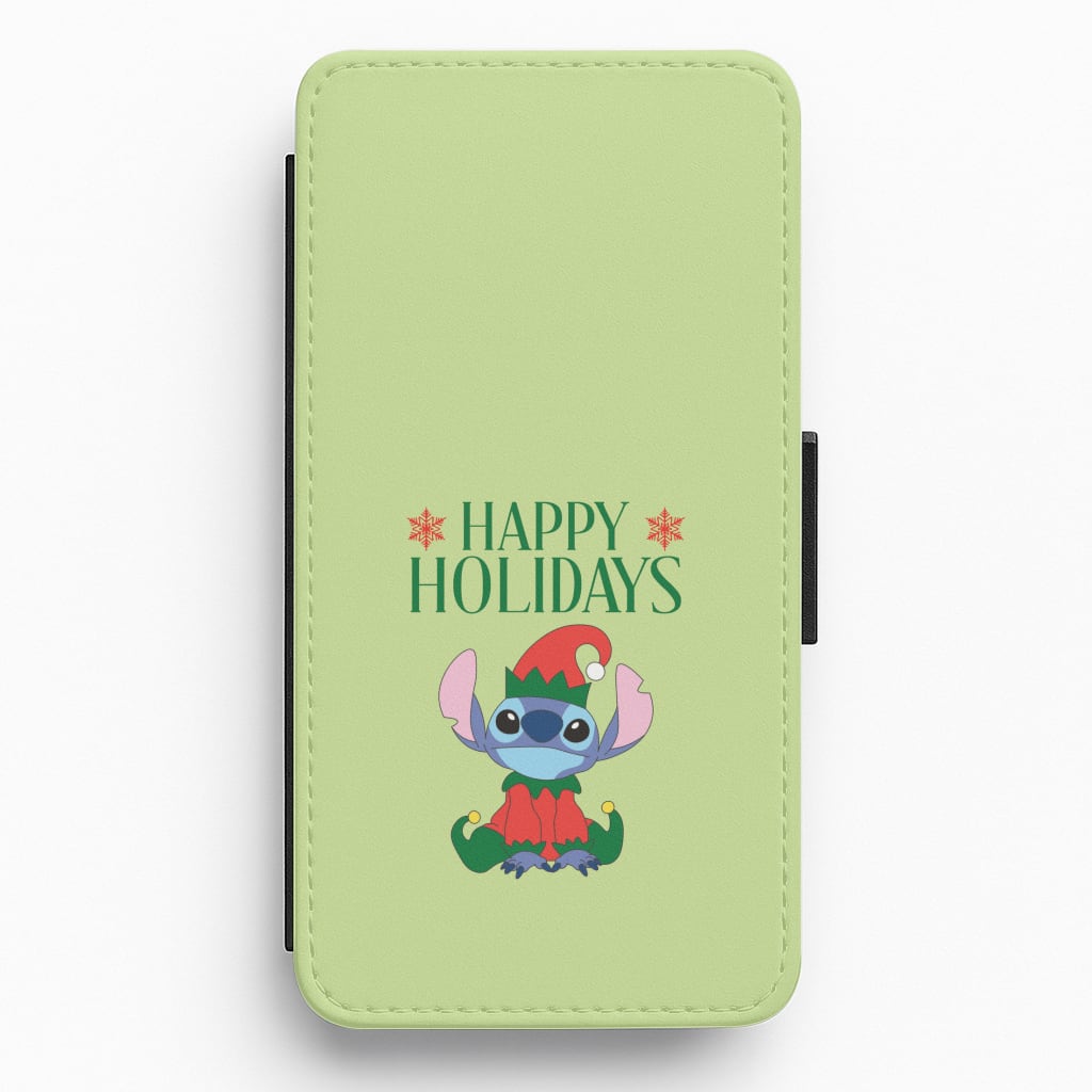 Cute Blue Alien Elf Flip / Wallet Phone Case