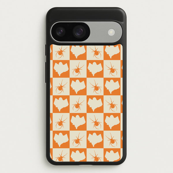 Spiders And Ghosts Checkered Pattern II Google Pixel 9 / 9 Pro Case