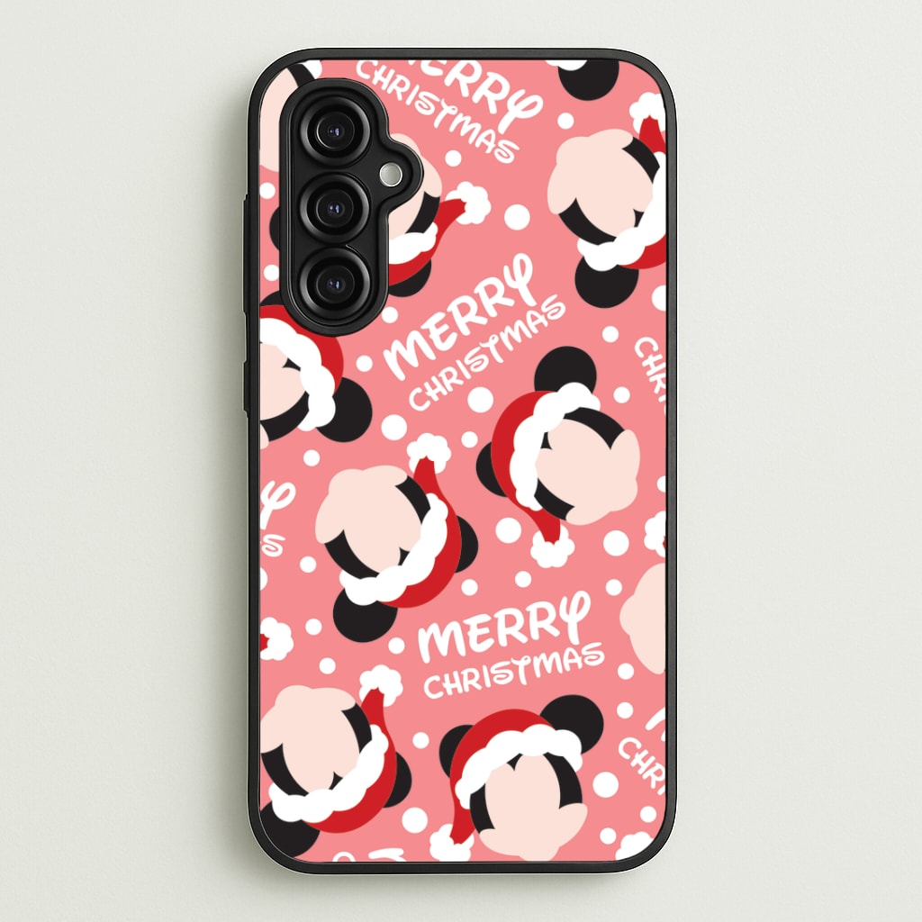 Merry Christmas Cartoon Mouse Pattern Galaxy A14 Case