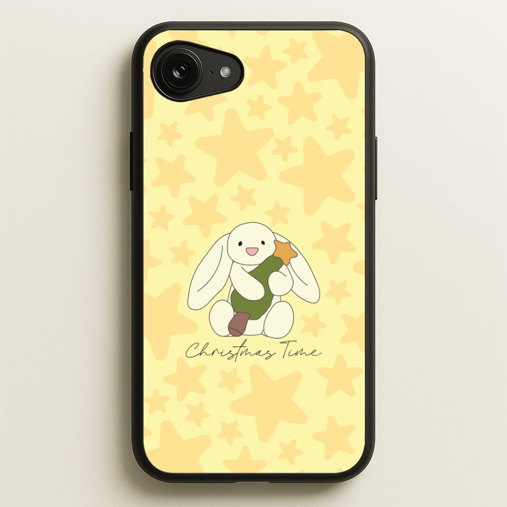 Christmas Bunny Stars Plush iPhone 16e Case