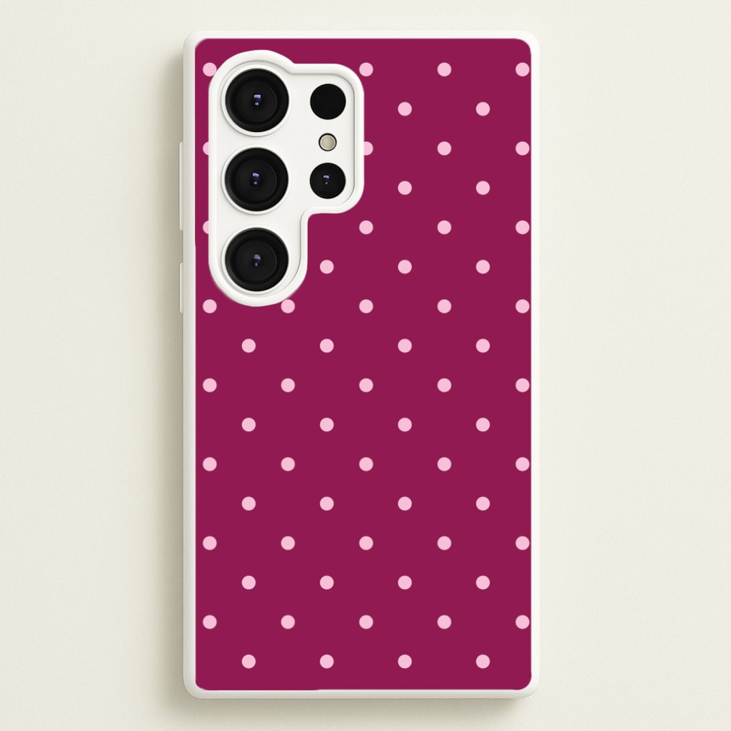 Raspberry Polka Dots Galaxy S25 Ultra Case