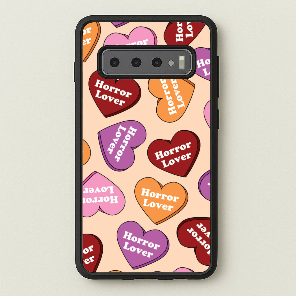Horror Lover Hearts Pattern Galaxy S10 Case