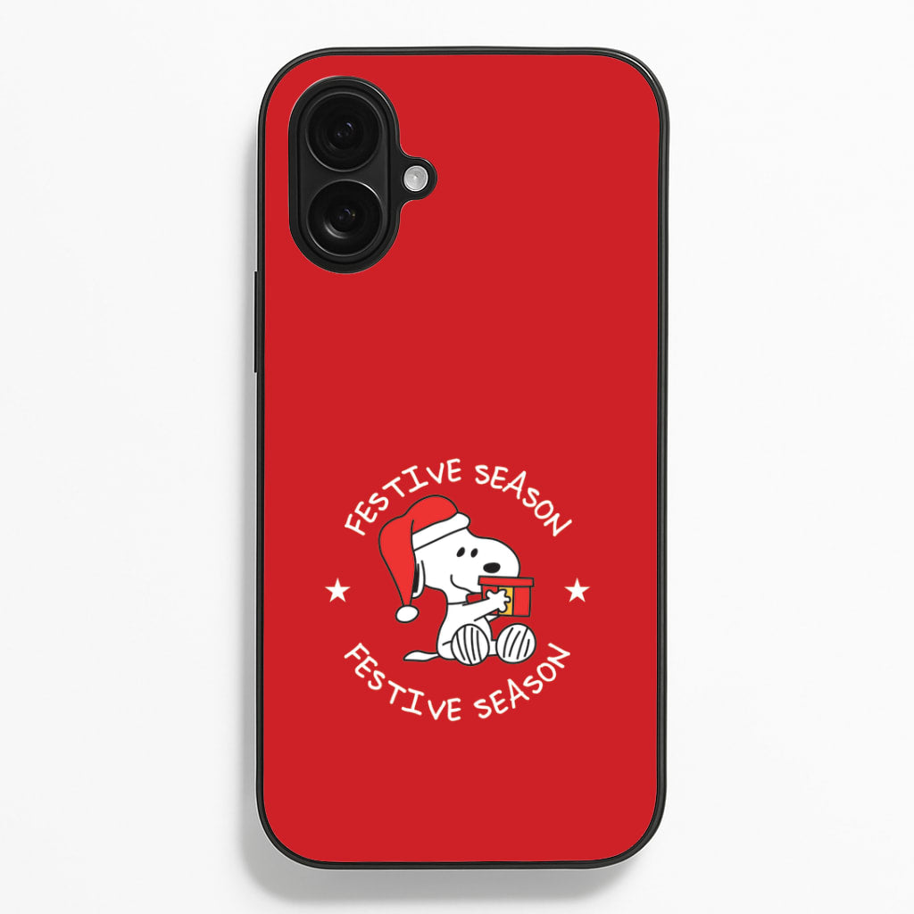 Cartoon Beagle Festive Season iPhone 16 Plus Case