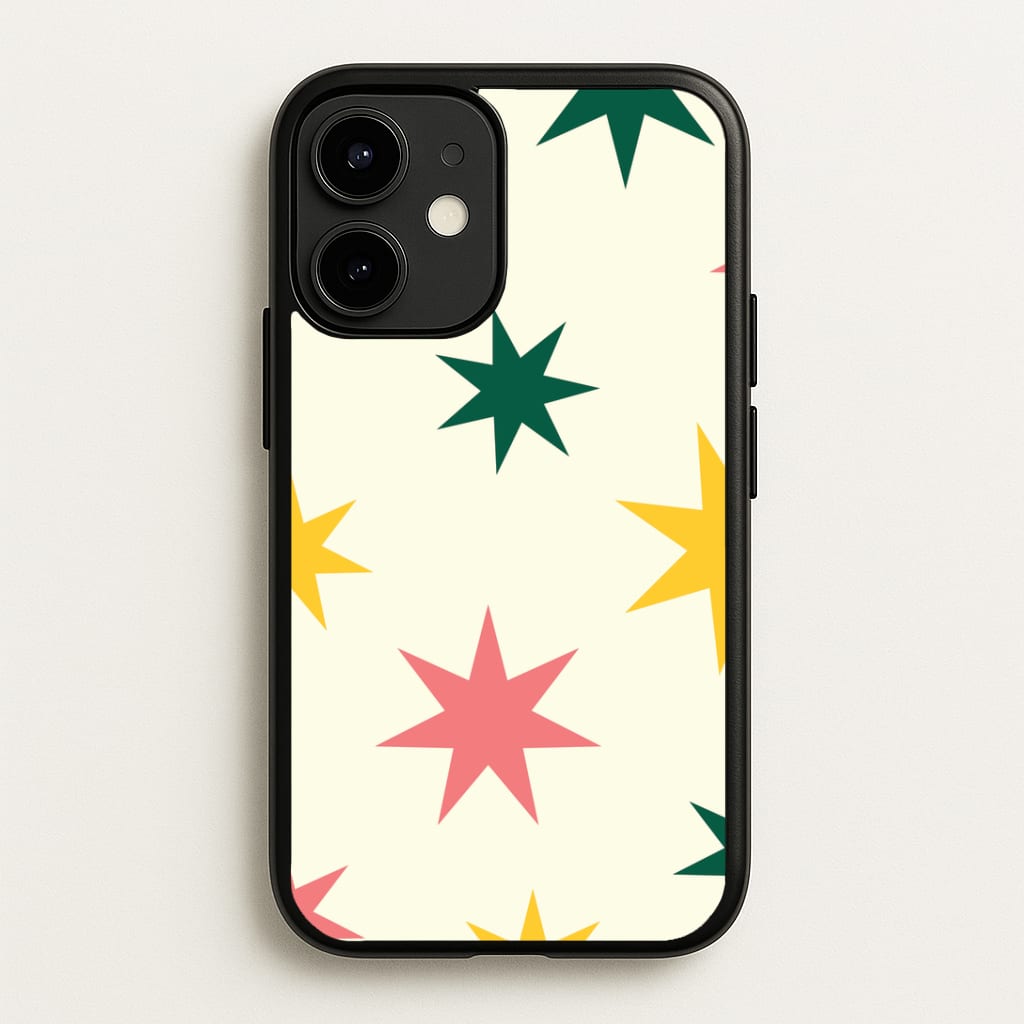 Colourful Christmas Stars Pattern iPhone 12 / 12 Pro Case